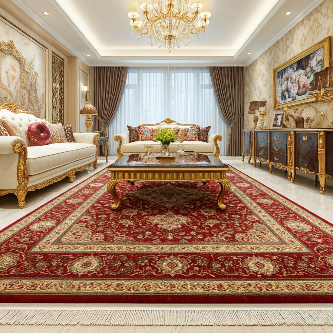 Persian rug in a living room