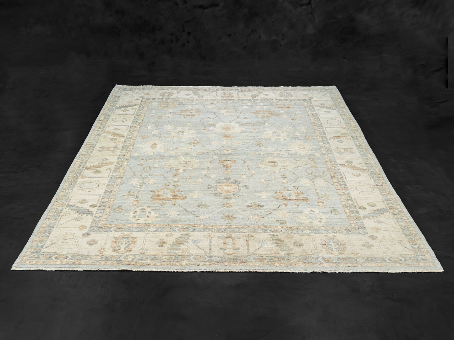 Wool Rug Oushak design design Ivory/Blue product image #29753848889514