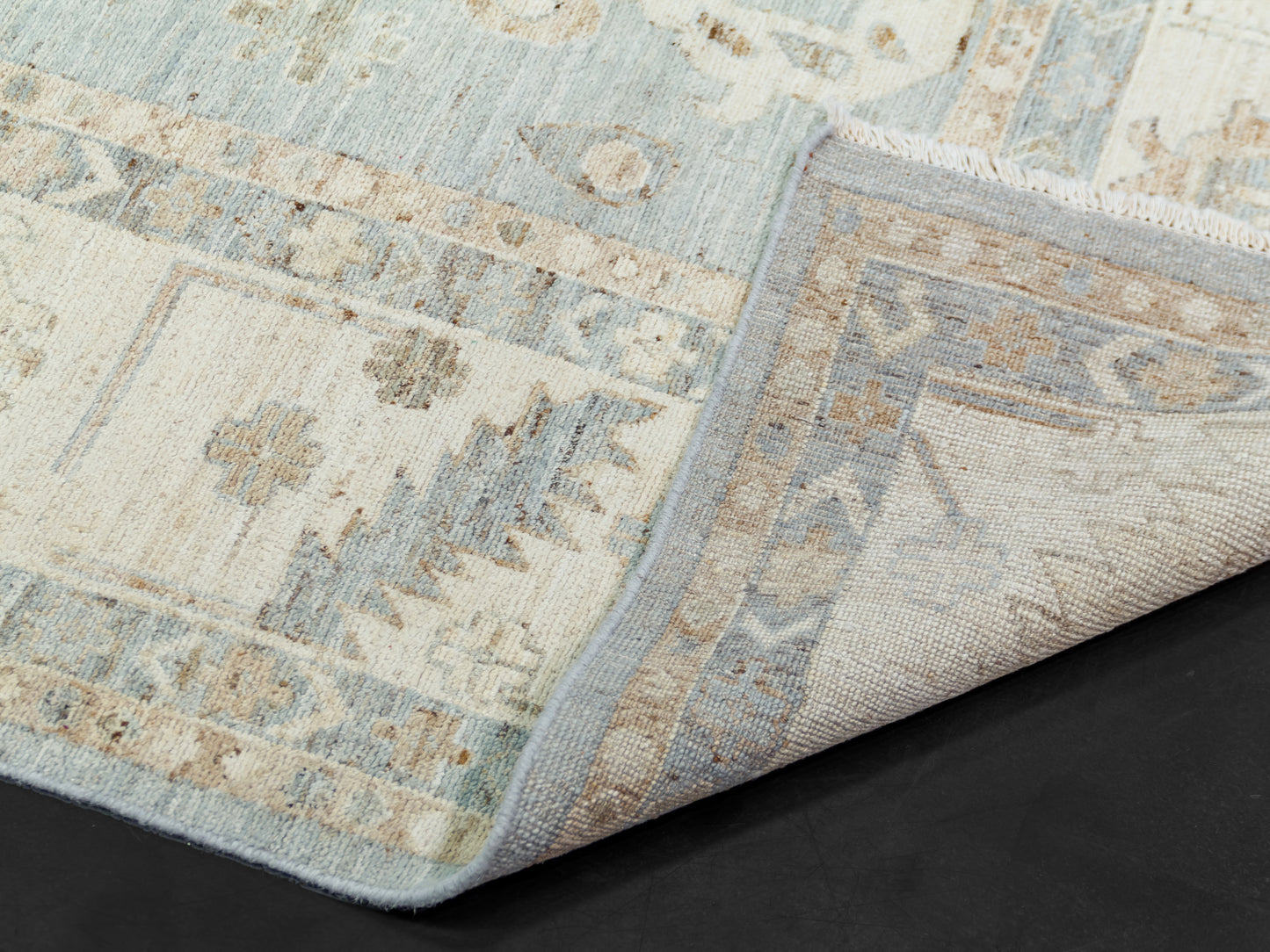 Wool Rug Oushak design design Ivory/Blue product image #29753848987818