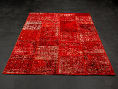 Red Vintage Patchwork Rug