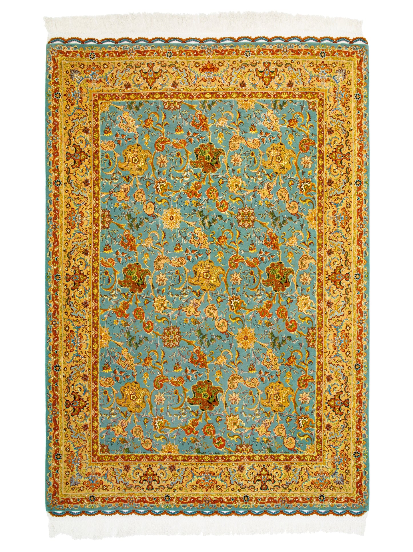 Traditional Wool And Silk Persian Tabriz Rug product image #29572060709034