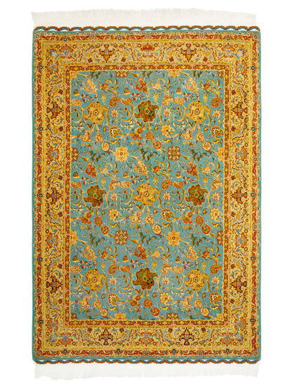 Traditional Wool And Silk Persian Tabriz Rug-id1
