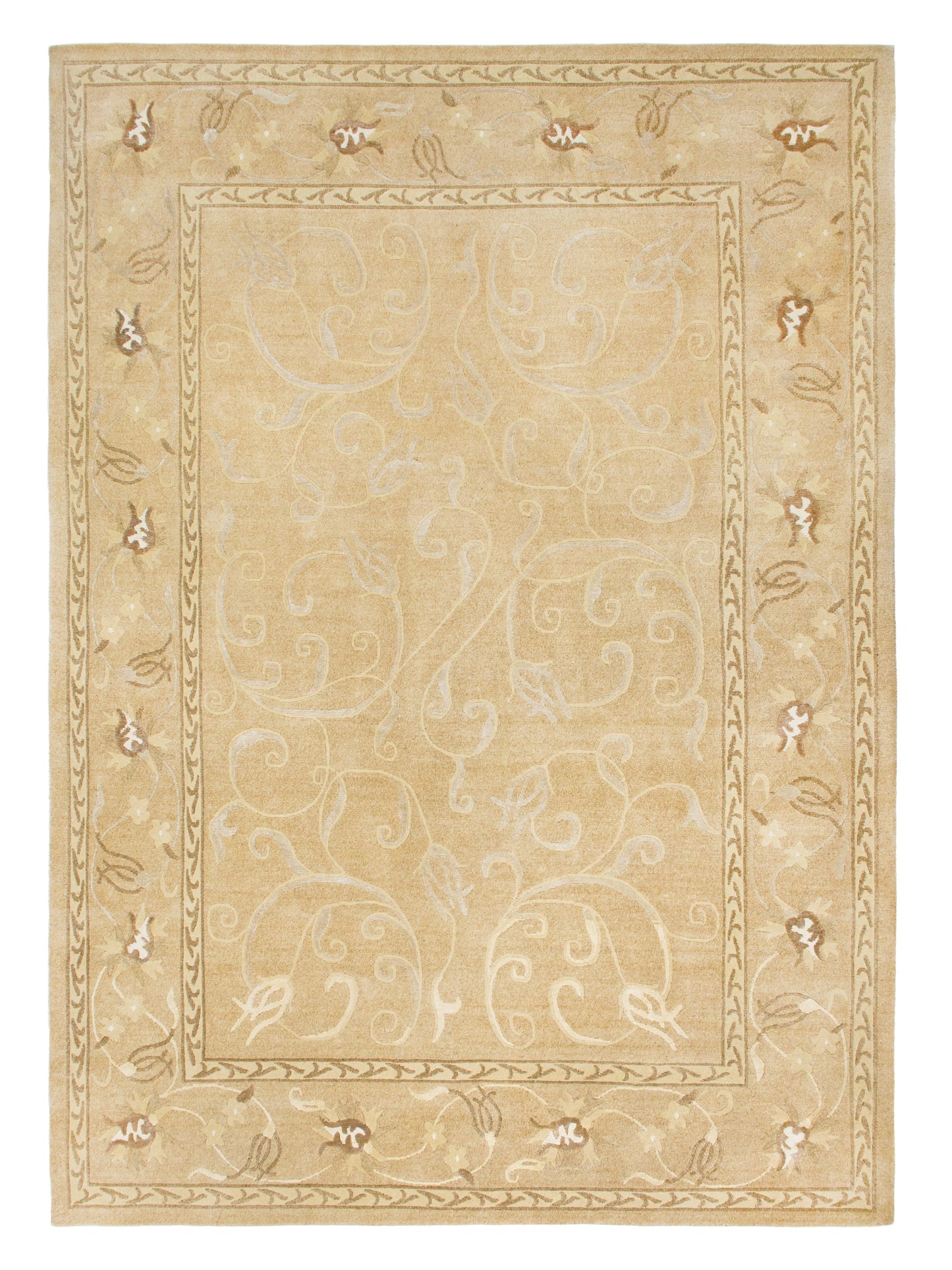 Modern Wool And Silk  Handmade Area Rug