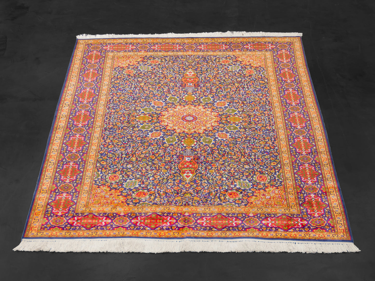 Handmade Fine Pure Silk Ardebil   Carpet With Medallion product image #29939025379498