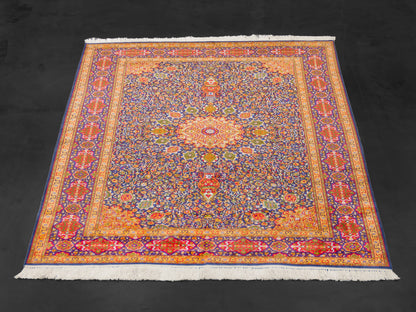 Handmade Fine Pure Silk Ardebil   Carpet With Medallion-id2
