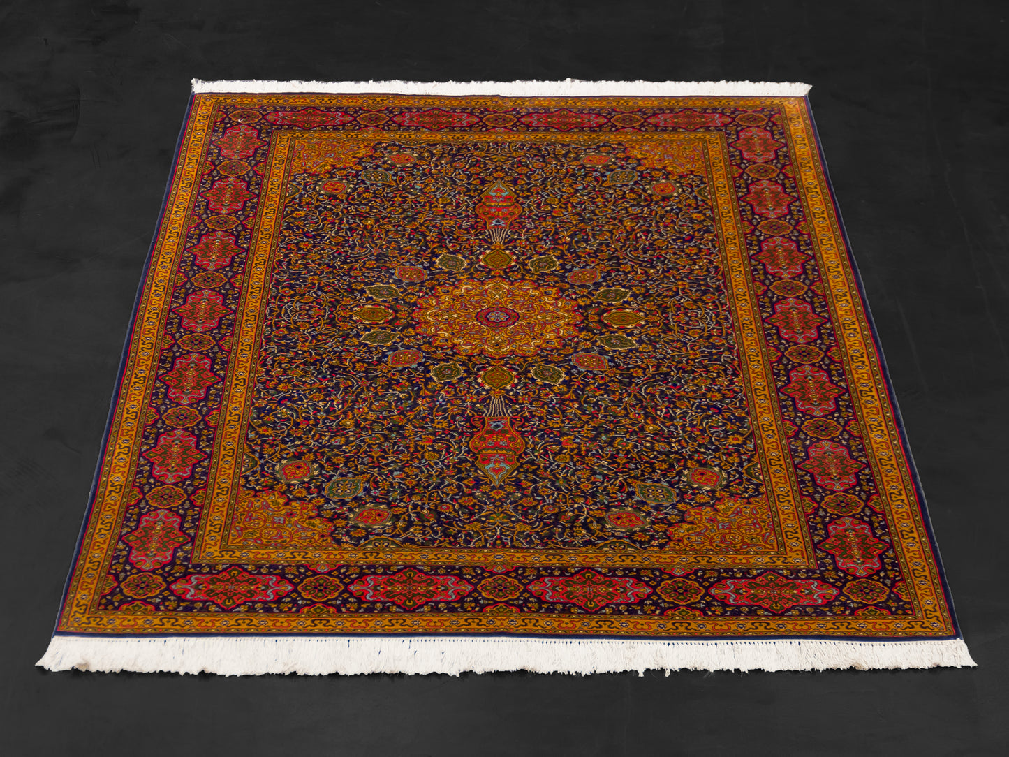 Handmade Fine Pure Silk Ardebil   Carpet With Medallion product image #29939025412266