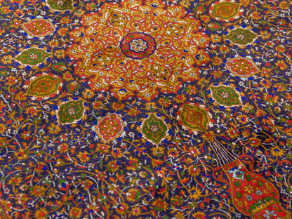 Handmade Fine Pure Silk Ardebil   Carpet With Medallion-id6
