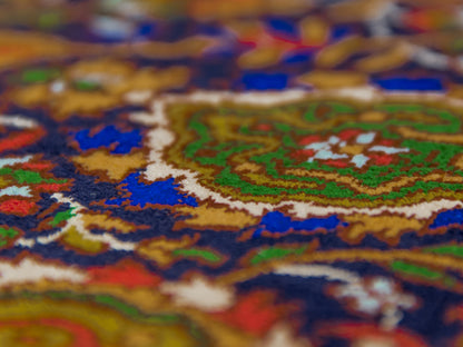 Handmade Fine Pure Silk Ardebil   Carpet With Medallion-id7
