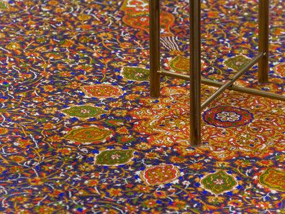 Handmade Fine Pure Silk Ardebil   Carpet With Medallion-id8
