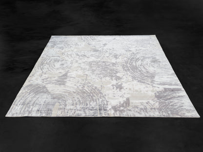 Modern Abstract Wool Silk Fine Indian Rug-id2
