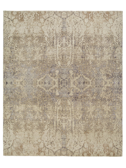 Indian Modern Handwoven Wool Silk Carpet