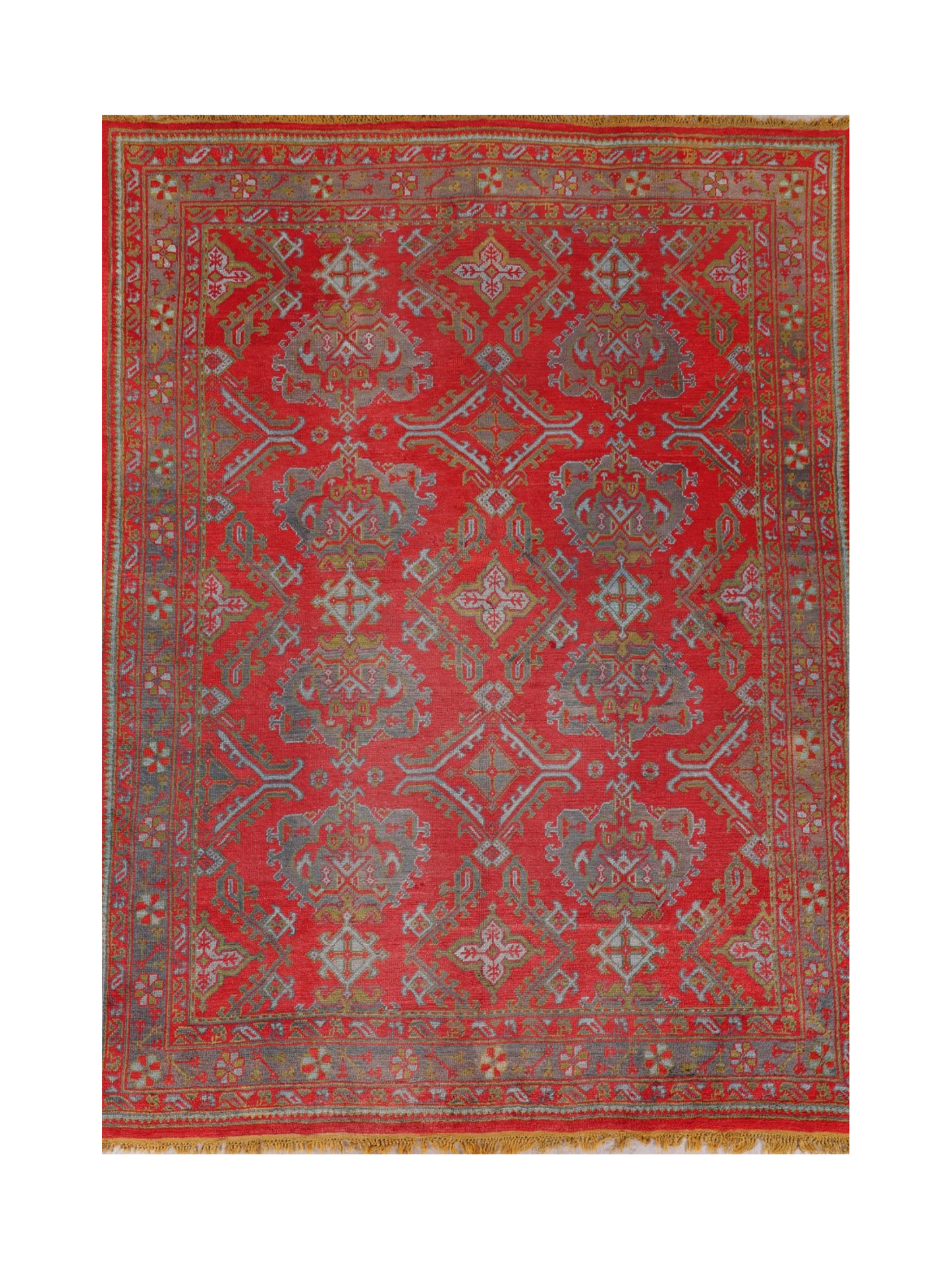 Handmade Fine Antique Turkish Oushak Wool Area Rug