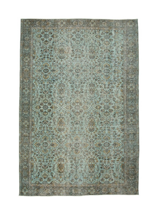 Handmade Turkish Vintage Wool Carpet Traditional Floral  Design