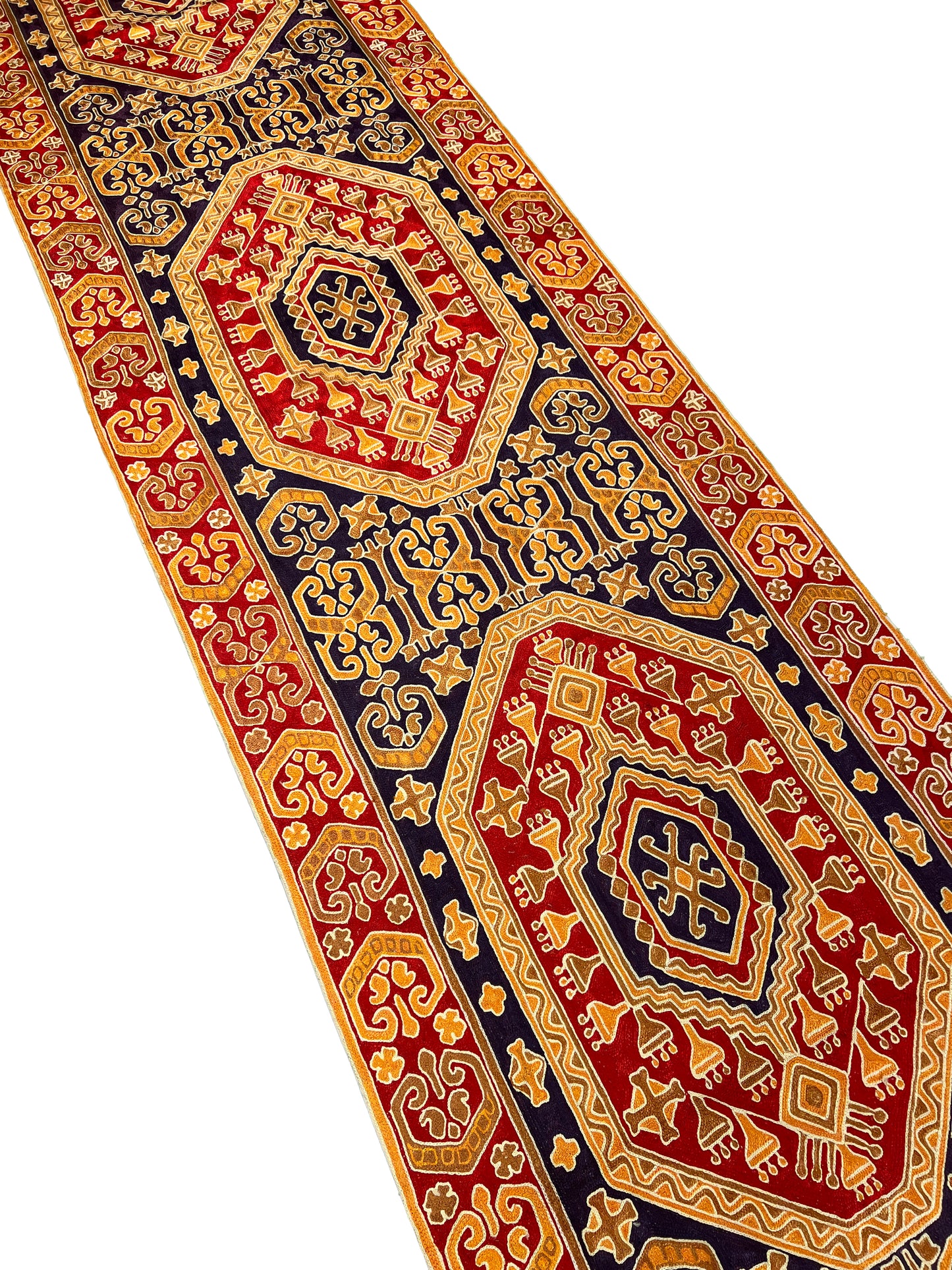 Kashmir Traditional Geometric Silk Runner