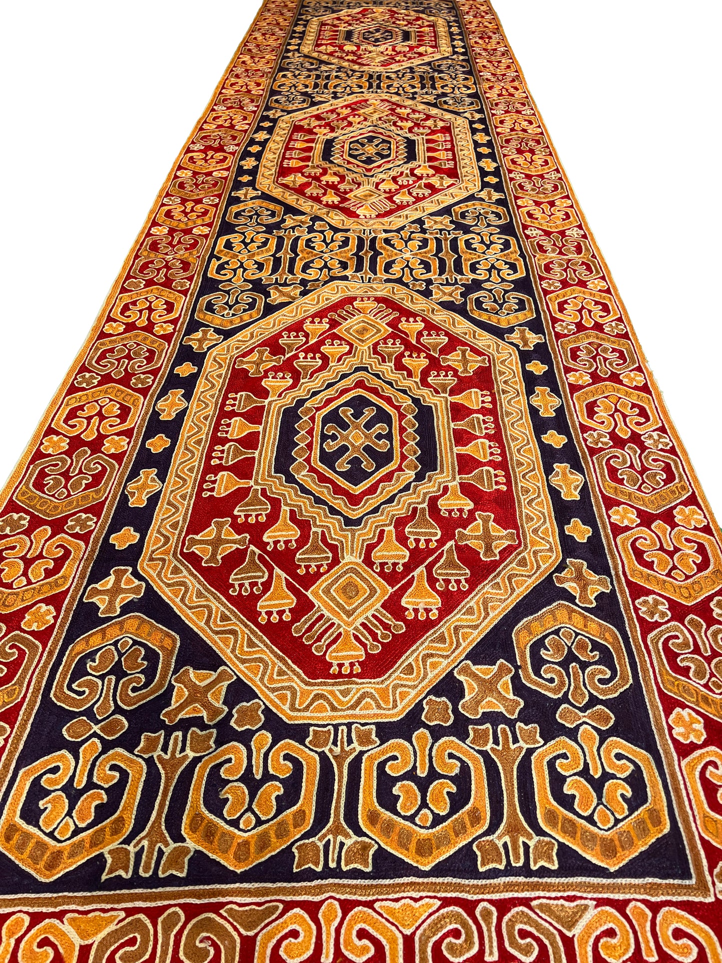 Kashmir Traditional Geometric Silk Runner