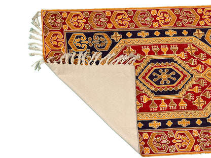 Kashmir Traditional Geometric Silk Runner