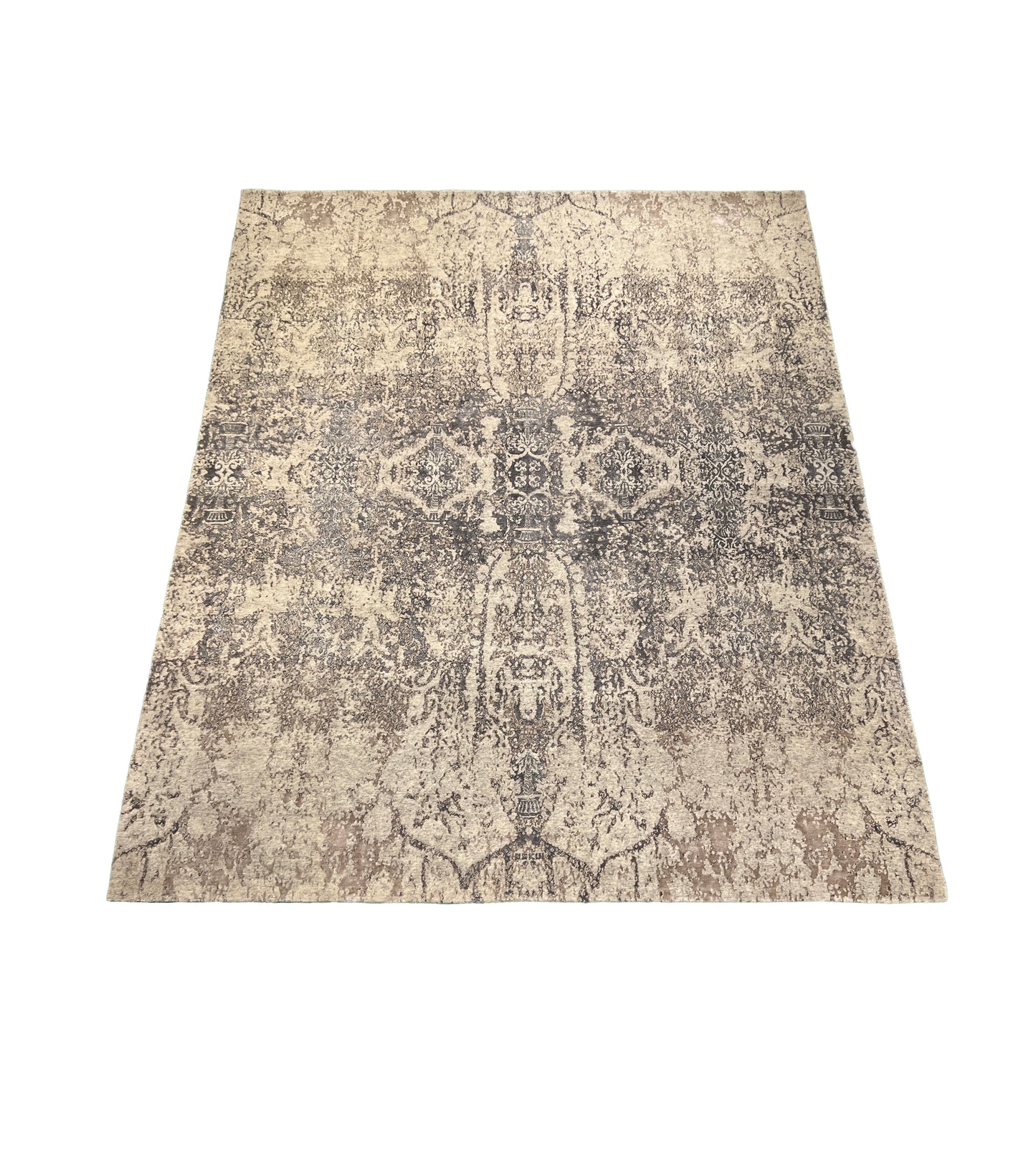 Indian Modern Handwoven Wool Silk Carpet