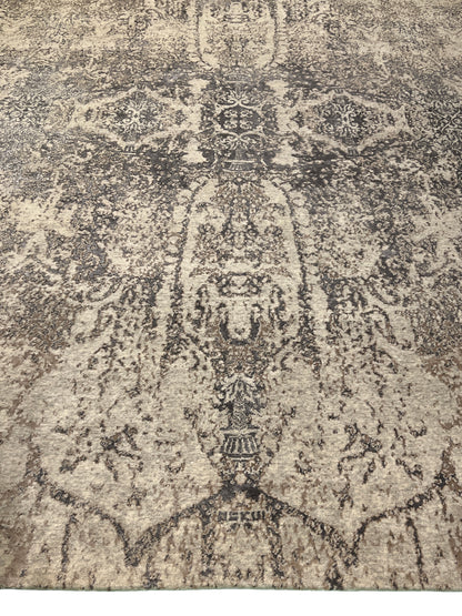 Indian Modern Handwoven Wool Silk Carpet