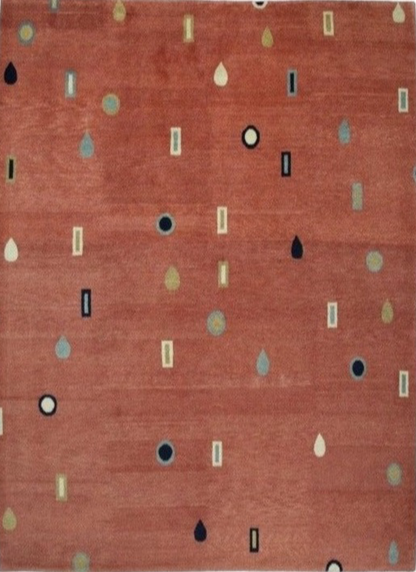 Handmade Indian Tibetan Handmade Wool Carpet With Contemporary Navajo Design-id1
