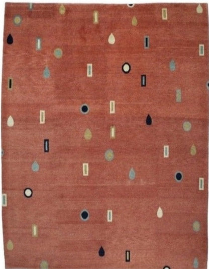 Handmade Indian Tibetan Handmade Wool Carpet With Contemporary Navajo Design-id2
