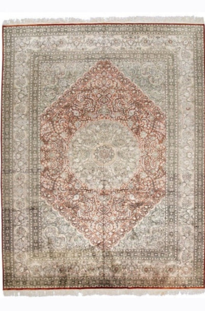 China Traditional Handmade Medallion Semi Antique Rug-id3
