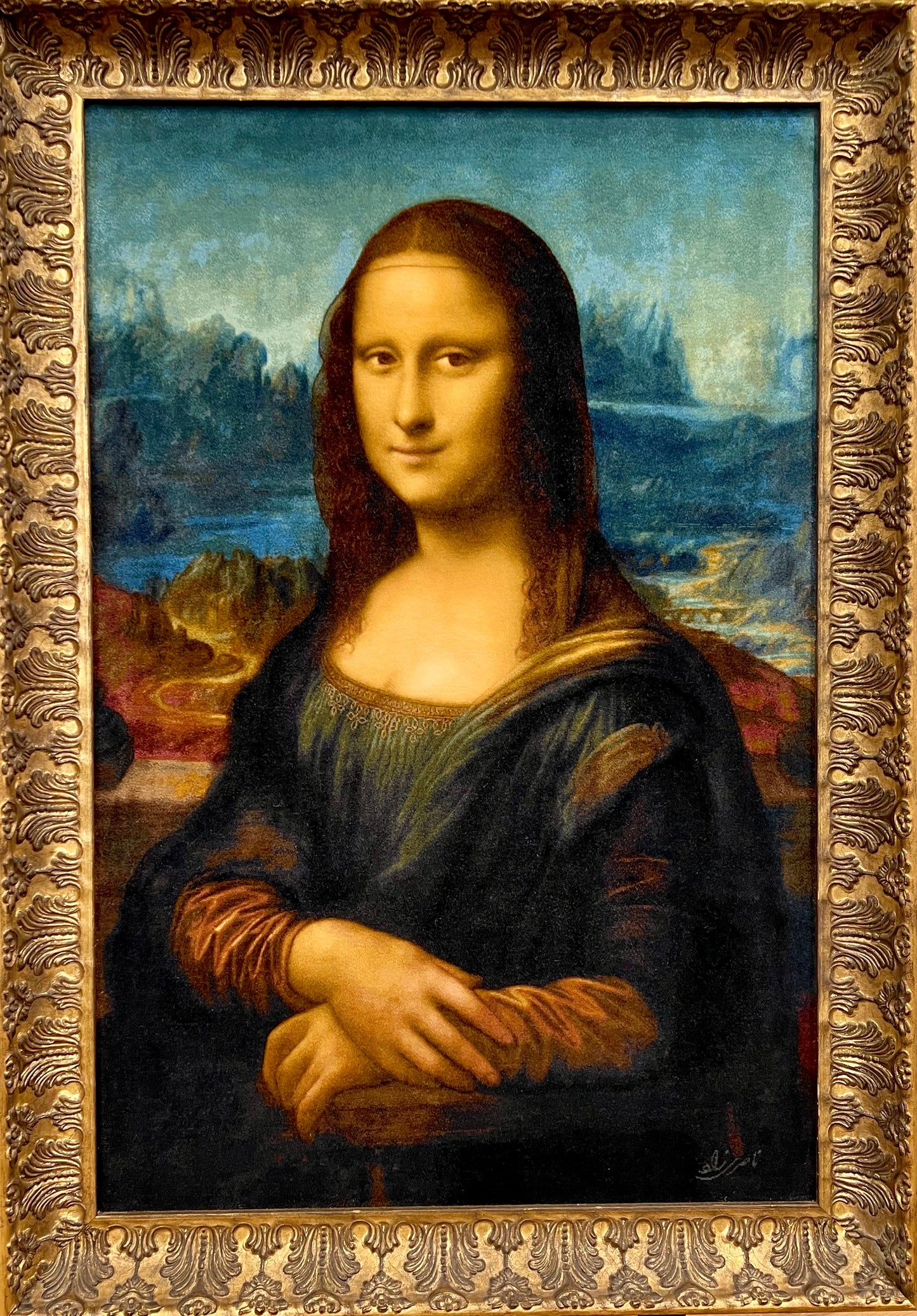 Persian Handmade Mona Lisa with Italian wood Frame