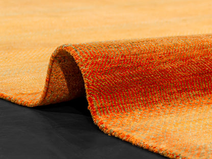 Modern Handmade Pure Pure Silk Rug Golden Orange/Yellow