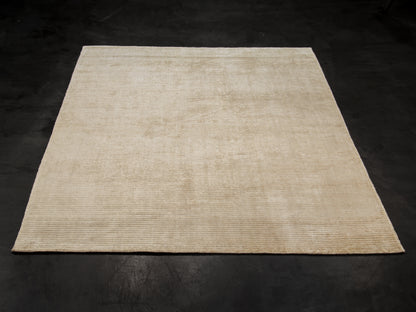 Modern Contemporary Cream Silk Rug