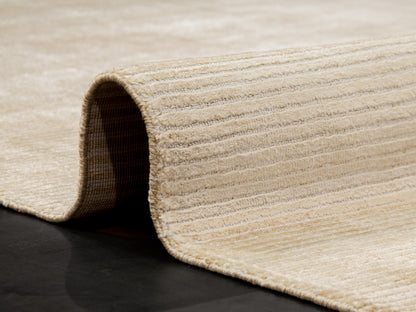 Modern Contemporary Cream Silk Rug