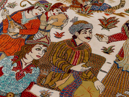 Traditional Persian Antique Kashan Handmade Silk Rug-id6
