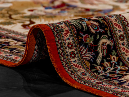 Traditional Persian Antique Kashan Handmade Silk Rug-id9
