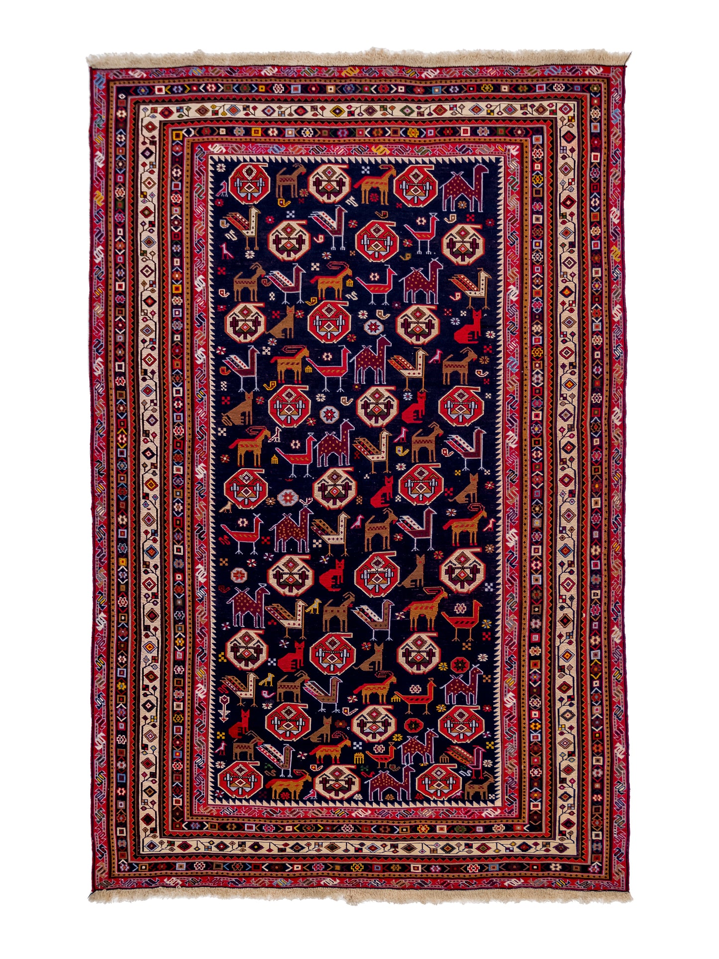 Persian Soumak Kilim Wool and Silk Rug product image #29978514915498
