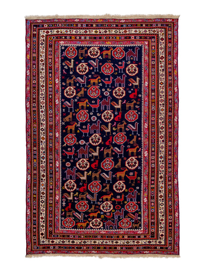 Persian Soumak Kilim Wool and Silk Rug-id1
