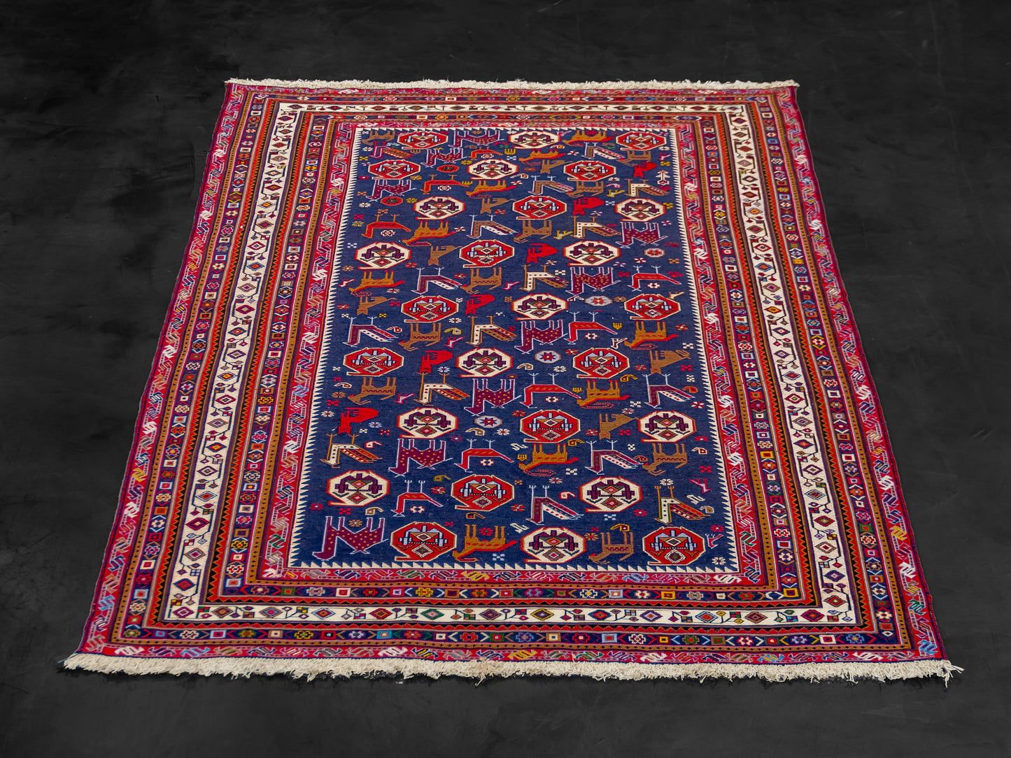 Persian Soumak Kilim Wool and Silk Rug product image #29978514948266