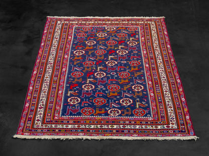 Persian Soumak Kilim Wool and Silk Rug-id2
