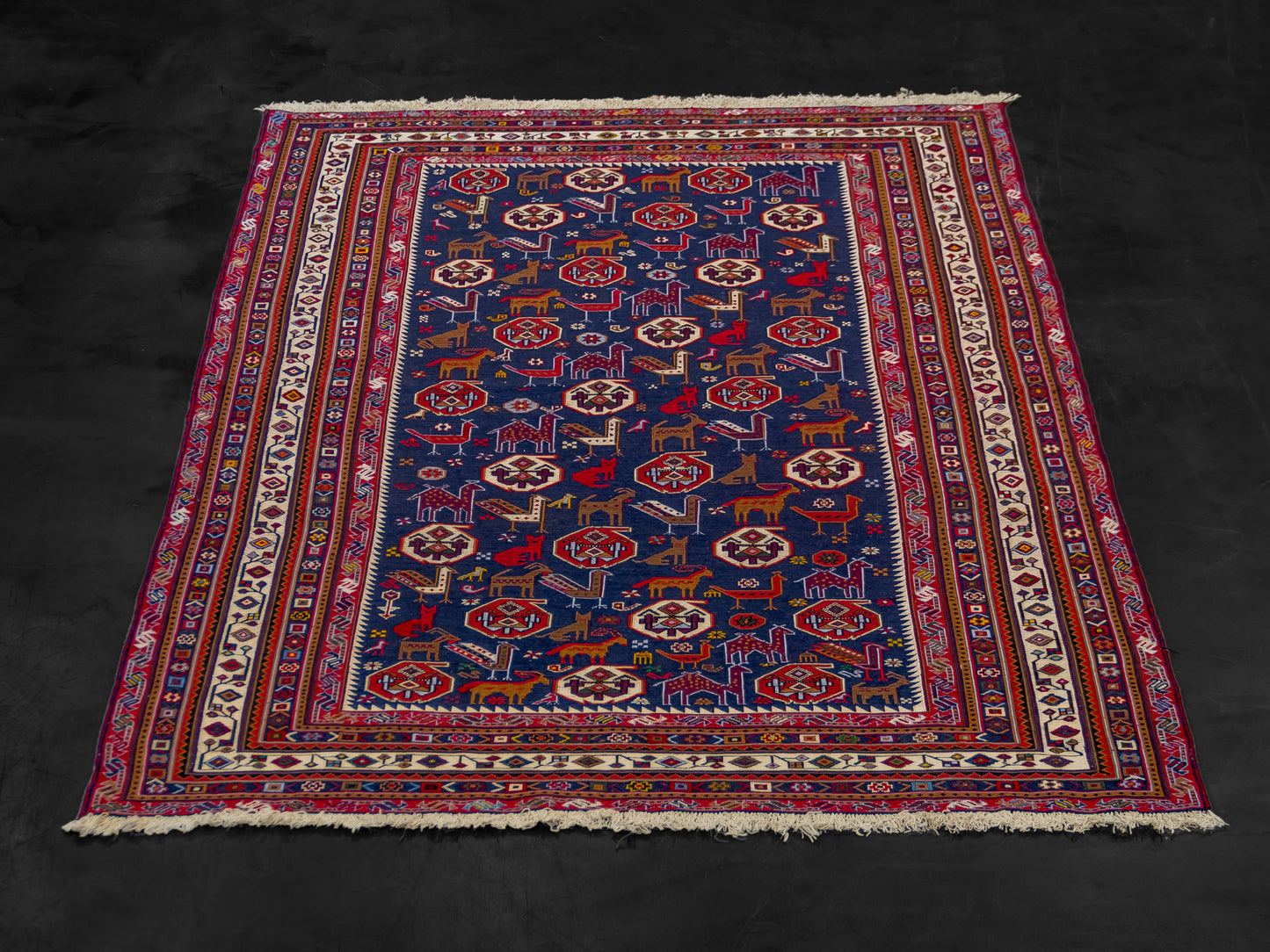 Persian Soumak Kilim Wool and Silk Rug product image #29978514981034