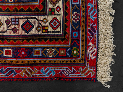 Persian Soumak Kilim Wool and Silk Rug-id4
