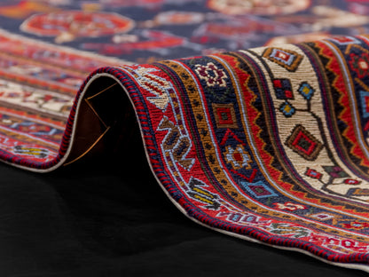 Persian Soumak Kilim Wool and Silk Rug-id9
