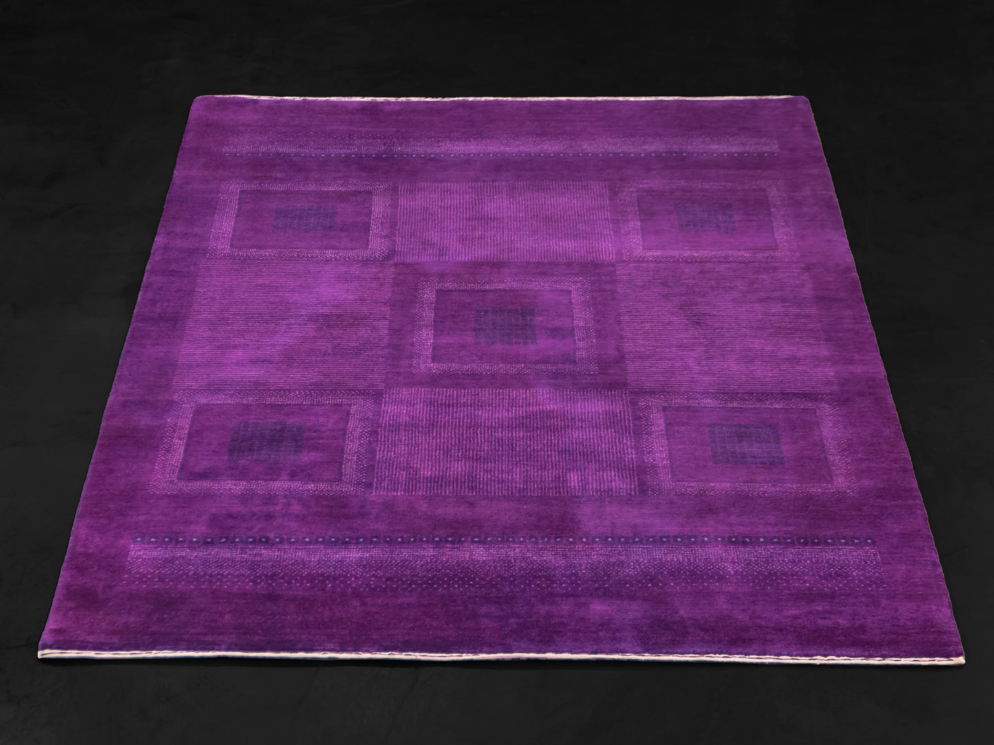 Indian Contemporary Gashgai Wool Purple Area Rug with Geometric Pattern product image #29971679969450