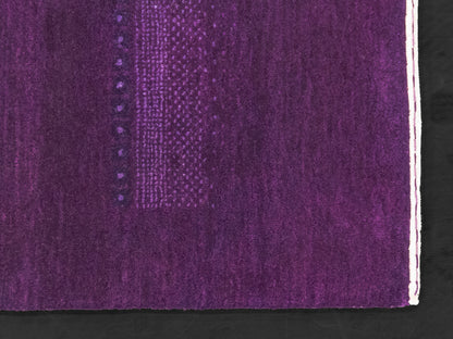 Indian Contemporary Gashgai Wool Purple Area Rug with Geometric Pattern-id4
