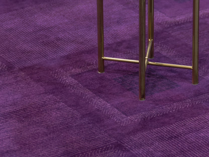 Indian Contemporary Gashgai Wool Purple Area Rug with Geometric Pattern-id8
