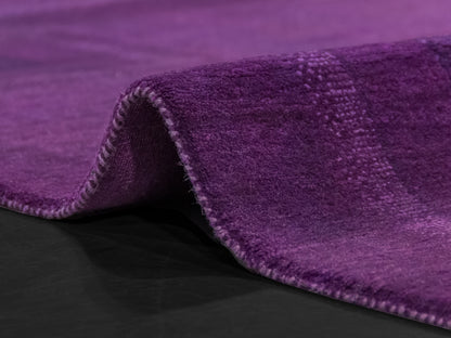 Indian Contemporary Gashgai Wool Purple Area Rug with Geometric Pattern-id9
