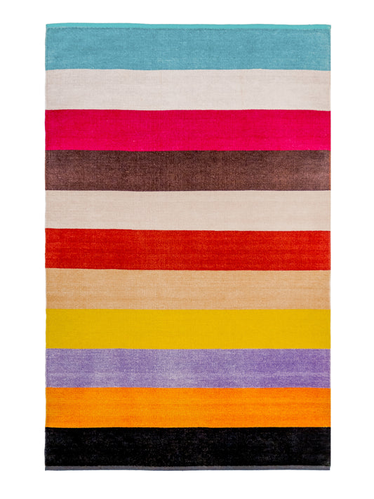 Handloom Indian Striped Multicolor Modern Rug