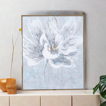 Gold Framed White Flower Painting