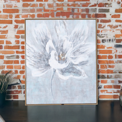 Gold Framed White Flower Painting