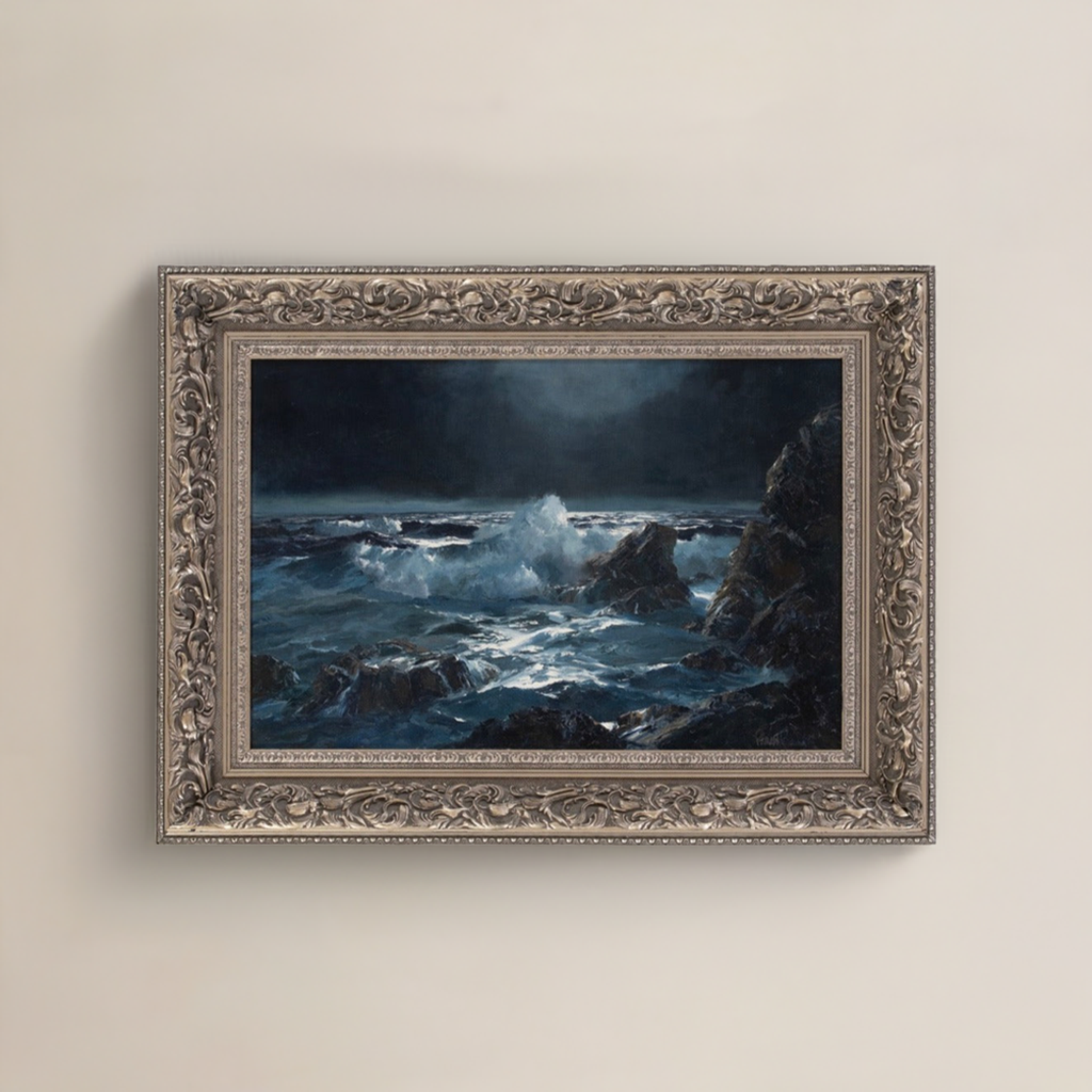 Framed Ocean Painting