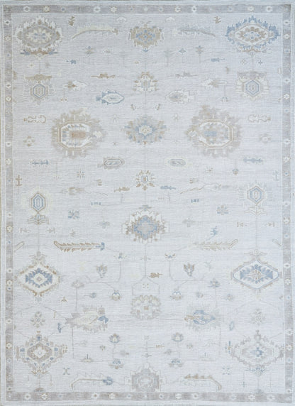 Indian  Handmade Rug With a Oushak Design-id1
