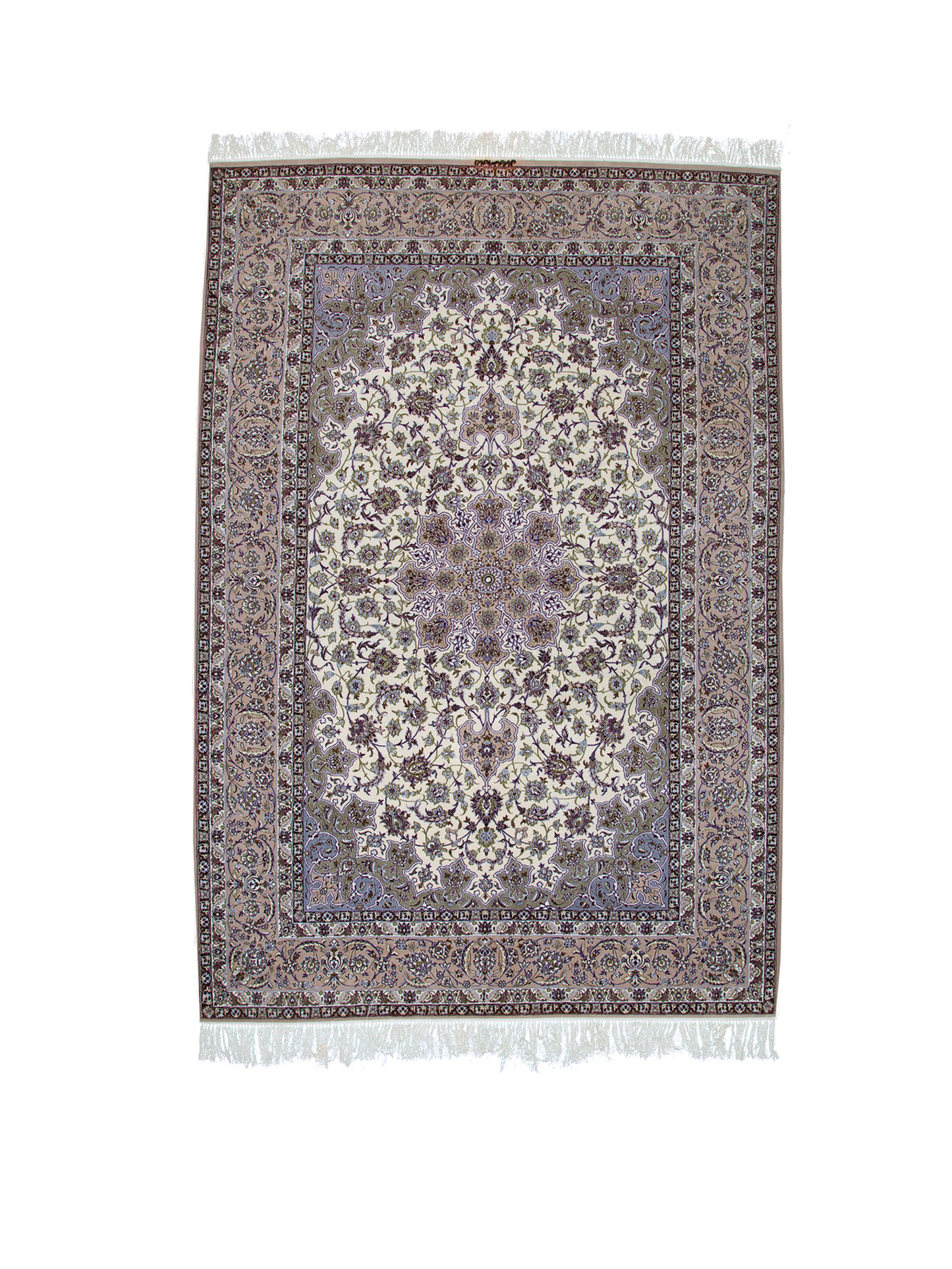 Persian Isfahan Hand-Knotted Area Rug