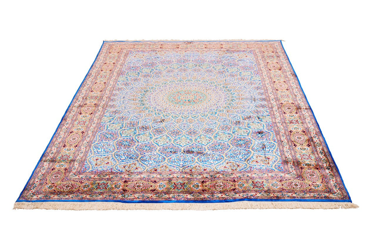 Kashmir Handcrafted Silk Area Rug Persian Gonbad Design product image #27139882221738