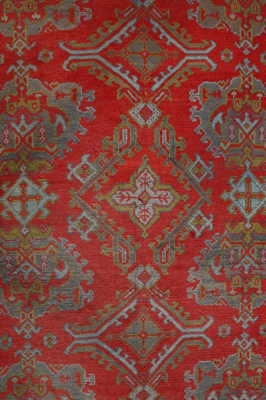 Handmade Fine Antique Turkish Oushak Wool Area Rug